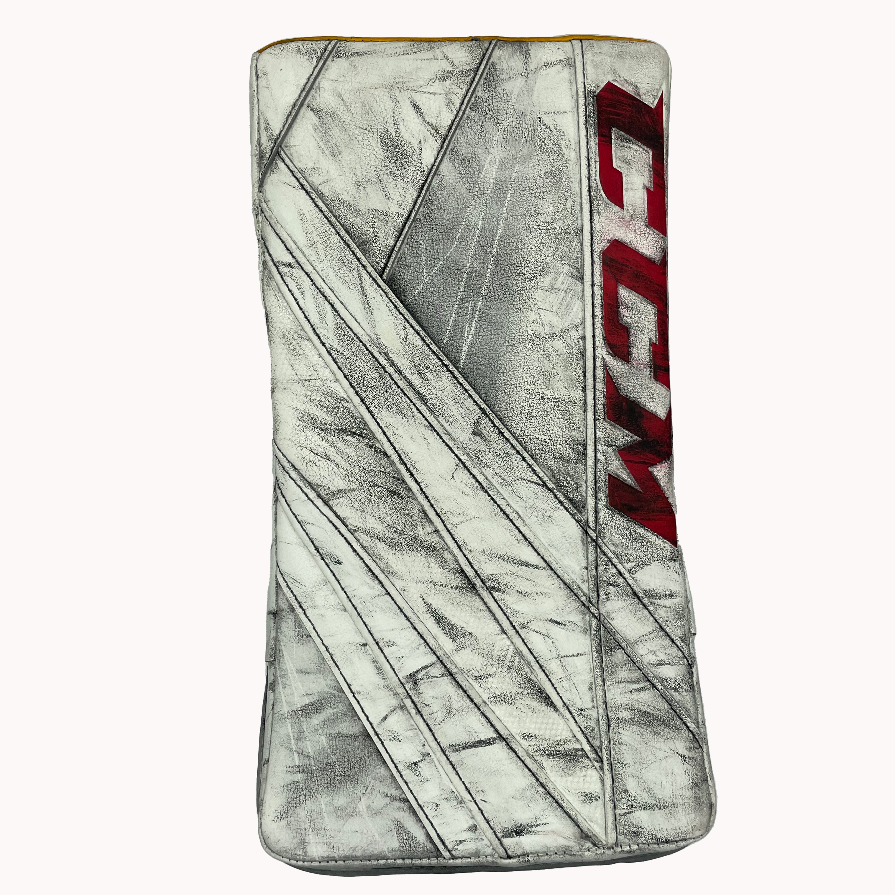 CCM Extreme Flex 5 - Bloqueur de gardien de but professionnel d'occasion (blanc/rouge)